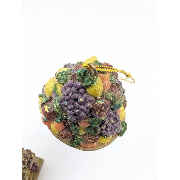 Christmas ornaments Topiary Fruit French Sparkle Cherubs Set Of 3 READ - Picture 6 of 12